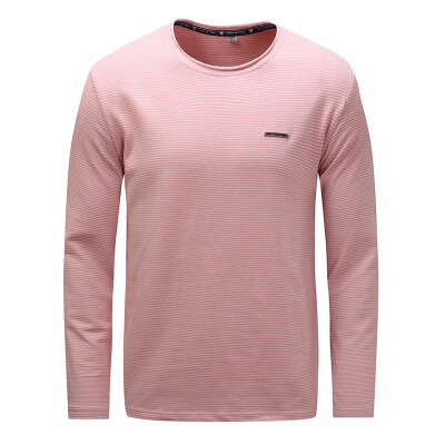 

Autumn Winter Striped O-Neck T Shirt Men 100 Cotton Long Sleeve Tee Shirt Mens Casual tshirt Brand Tops