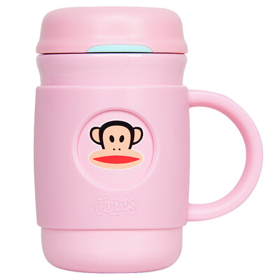 

Big mouth monkey Paul Frank mug male&female office business cup couple cup with handle cup 340ml girl powder PFD005
