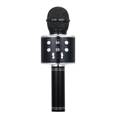 

BT Wireless Microphone Speaker Handheld Karaoke Mic Portable Music Player Singing Recorder KTV Microphones Silver
