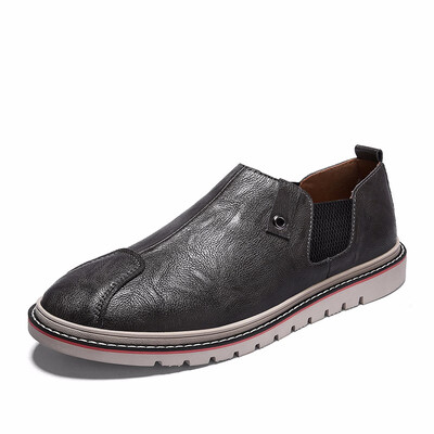 

Mens Leather Shoes Fashion Casual Shoes Slip on Shoes For Men Light Outdoor Shoes Brown Black Grey