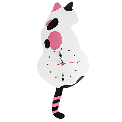 

Cute Cat Wall Clock Kit with Real Simulation Swinging Tail