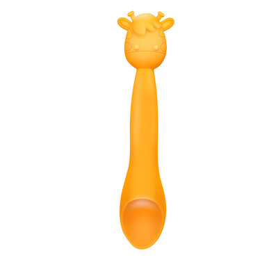 

Baby Silicone Spoons Food Feeder Self Feeding Training Cartoon Spoon BPA Free Cyan
