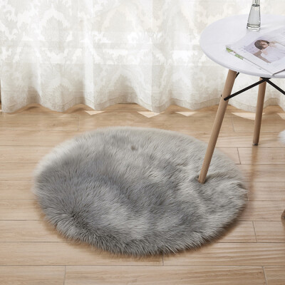 

Soft Plush Round Fluffy Rugs Artificial Wool Floor Mat Carpet Home Decor for Living Room Bedroom Kids Room