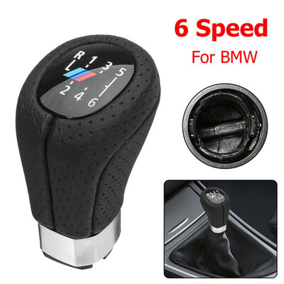 

5 Speed 6 Speed Gear Shift Knob Lever With Boot Cover Stick for BMW E87 E90 E92 X1 Accessories Left Drive With M Logo