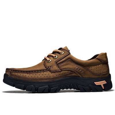 

Hiking shoes mens leather lace non-slip sneakers outdoor hiking travel sneakers