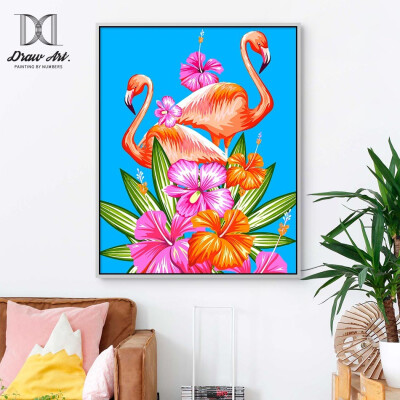 

Europe Animal Poster Flamingo Painting by numbers DIY Oil Picture by Numbers Wall Coloring by number Digital Painting Art