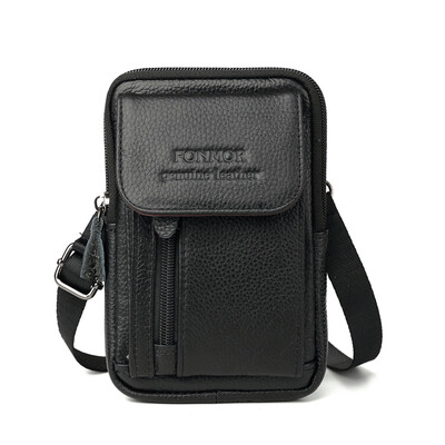 

Luxury Genuine Leather Multifunction Crossbody Waist Bag for Men