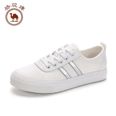 

Camel brand white shoes female canvas Korean version of the breathable trend low to help tie W91228501 white silver 37235 yards