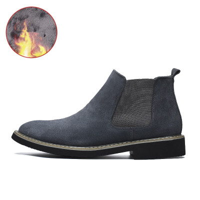 

New For Men Chelsea Ankle Boots Fashionable For Men Male Brand Quality Leather Slip-on Motorcycle Mens Warm Free