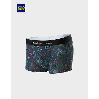 

HLA Haitang House Knit Boxer Shorts Men 2018 Autumn New Plant Flowers Comfortable Breathable Underwear HUKAJ3E046A Lake Blue Pattern 46 175100