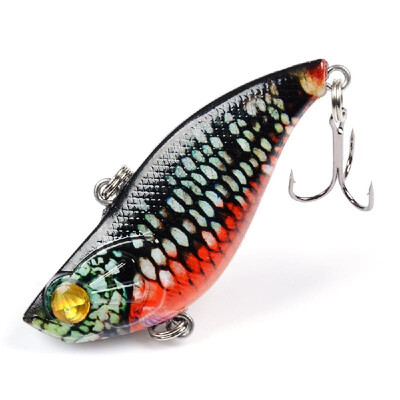 

VIB Fishing Lures with Treble Hooks 3D Eyes Lifelike Fishing Bait Artificial Hard Bait Lure