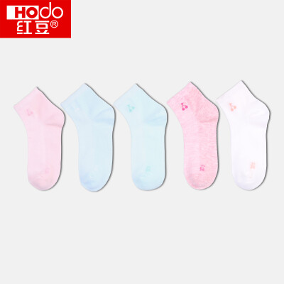

Red bean childrens socks female tube small children big spring&summer comfortable mesh socks 40 combed cotton A class standard 5 pairs of youth childrens socks H9W708 combination three 15-16