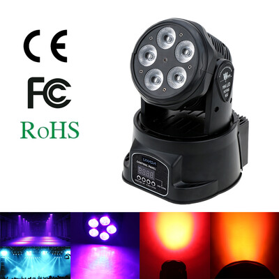 

Lixada 75W 5 LED DMX512 Sound Control Auto Rotating 10 15 Channels Colors Changing Head Moving Light Stage Wash Lamp for Disco K