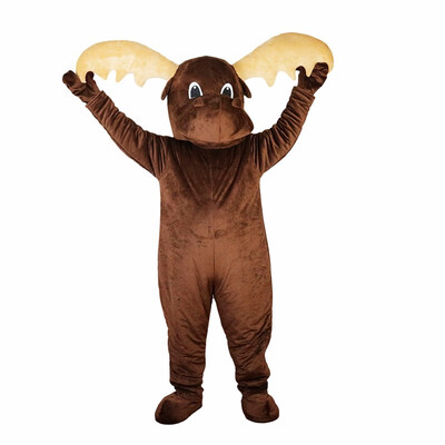 

LangtengReddish Brown Elk Mascot Cartoon Costume Cosplay Party Halloween Christmas Festival Performance