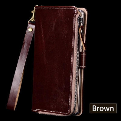 

Leather phone case for iphone 6 6s 7 8 Plus X Xs Max zip phone case flip phone case for 6p 7p 8p Xr case