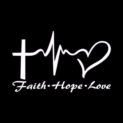 

Faith Hope Love Vinyl Car Sticker Cartoon Jesus Christian Religious Bible Verse for Car Window Body Decoration