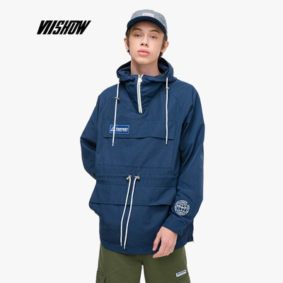 

Weixiu viishow 2019 spring new jacket mens tide brand sets of mens jacket collar collar windproof jacket stitching JC1056191 blue M