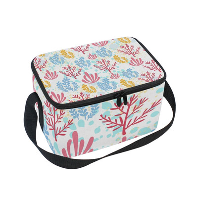 

ALAZA Lunch Box Insulated Lunch Bag Large Cooler Seamless Floral Pattern Tote Bag