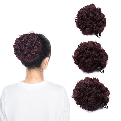 

Short Cute drawstring ponytail curly afro Puff ponytail Clip In hair extensions
