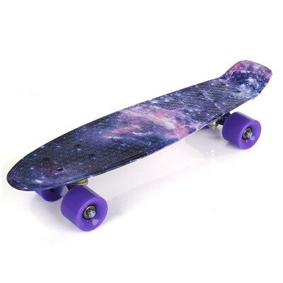 

Four wheel 22 Inches Mini Cruiser Stars Skateboard Street Long Skate Board fishboard Outdoor Sports For Adult Children max 100kg