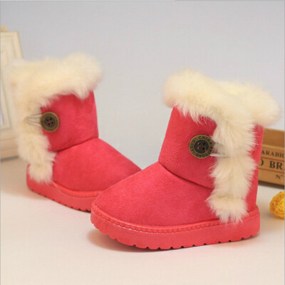 

2018 New Winter Children Boots Thick Warm Shoes Cotton-Padded Suede Buckle Boys Girls Boots Boys Snow Boots Kids Shoes