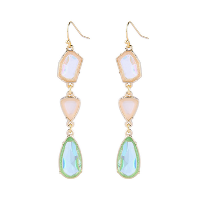 

NeillieN fresh alloy gemstone crystal drop ladies earrings simple wild European&American fashion cross-border jewelry wish exp