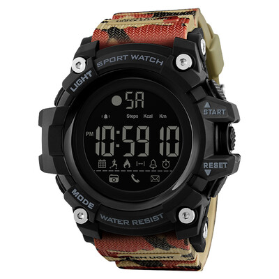 

SKMEI 1385 Men Smart Watch Analog Digital Pedometer Calorie Fitness Tracker Watch Fashion Casual Sports Wristwatch 5ATM Waterproof