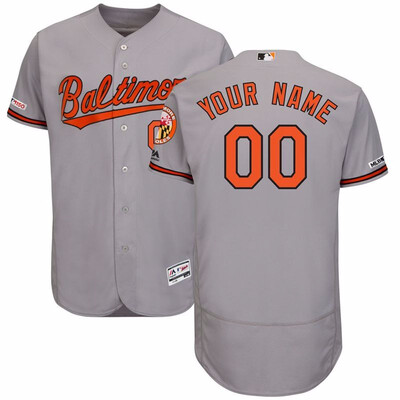 

Mens Baltimore Orioles Majestic Road Gray Flex Base Custom Jersey