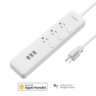 

Koogeek Wi-Fi Enabled Smart Outlet Surge Protector Individually Controlled 3-outlet Power Strip Works with Apple HomeKit&the G
