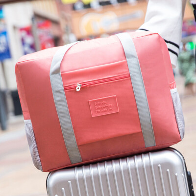 

Chic portable collapsible trolley case storage bag travel multi-function waterproof luggage clothing finishing bag shoulder bag tote bag watermelon red