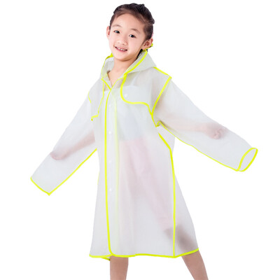 

Yuhang YUHANG boys&girls EVA raincoat translucent poncho non-disposable travel outdoor raincoat long hooded VA661 black edging M