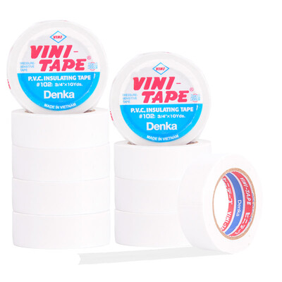 

VINI-TAPE Japan imported Vinnie Denka electrical insulation tape 10 rolls white-102 PVC lead-free electrical tape flame retardant moisture