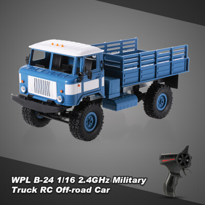 

WPL B-24 116 24GHz Military Truck RC Off-road Army Car Electric Vehicle With Light RTR Children Gift