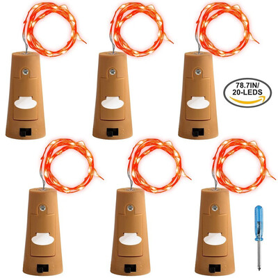 

Supli 6 Pack 12M 2M x 6 120led with Screwdriver A Bottle Lights Fairy String Lights Warm White