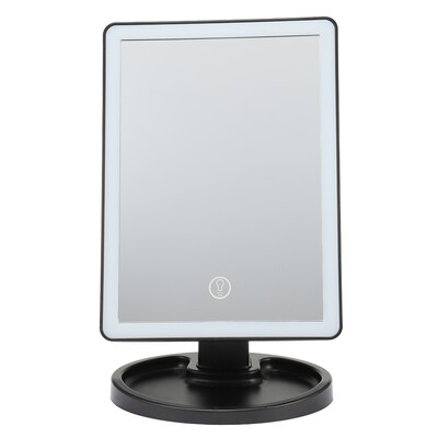 

Touch Screen LED Desktop Makeup Mirror with Round Base Plate