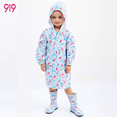 

9i9 long love long Korean new children raincoat poncho cartoon full Indonesian dragon waterproof zipper elastic raincoat pocket storage bag one design 1900038 Tianma M