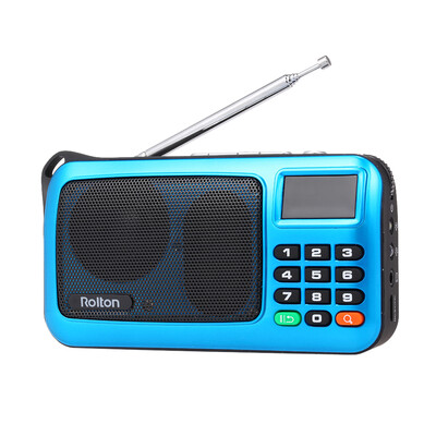 

Rolton W405 FM Digital Radio Portable USB Wired Computer Speaker HiFi Stereo Receiver w Flashlight LED Display Support TF Music P