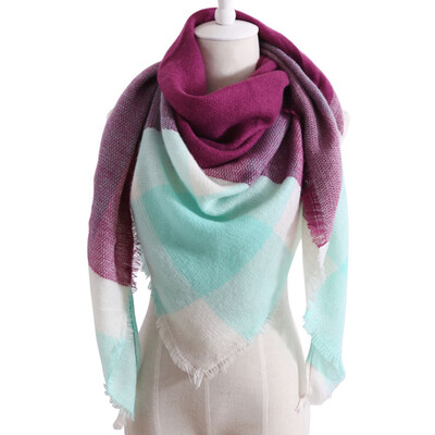 

Women Fashion Triangular Large Winter Soft Scarf Warm Cozy Blanket Stylish Oversized Plaid Shawl Cape