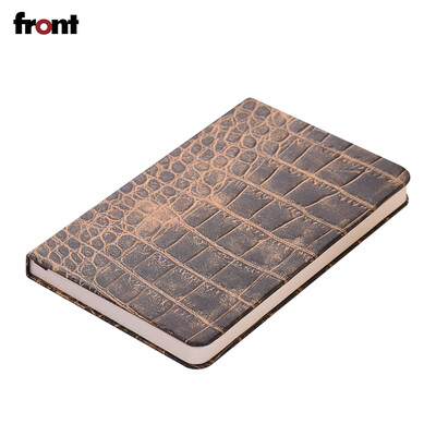 

front Portable A6 Writing Notebook with Alligator Pattern Hard Cover Ruled Paper Travel Journal Diary Daily Notepad for Business M