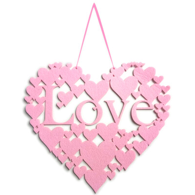 

Non-woven Wall Hanging Decoration Handmade Signs Heart Shape Door Ornaments Plaque Hanger for Valentine Holiday Gift