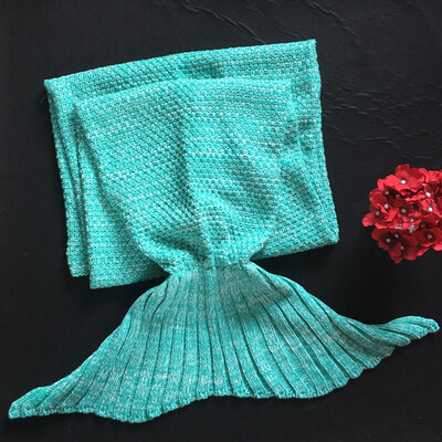 

Mermaid Tail Blanket for Baby&Lady Soft Handmade Sleeping Bag Knitted Blanket Fishtail Christmas Gift