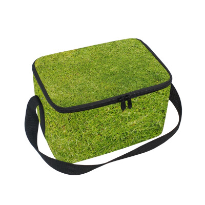 

ALAZA Lunch Box Grass Pattern Insulated Lunch Bag Large Cooler Tote Bagfor Men Women