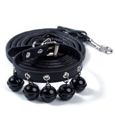 

Pet Solid Color Bell Collar Cat Jewelry Dog Bell Collar Collar Rope Set