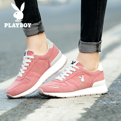 

Playboy PLAYBOY ladies fashion casual shoes womens running straps sports shoes thick bottom increased womens shoes 0446 pink 37