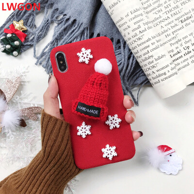 

Applicable iphone 6 plus 6s plus Microfiber Christmas Hat Mobile Cover case XR Snowflake