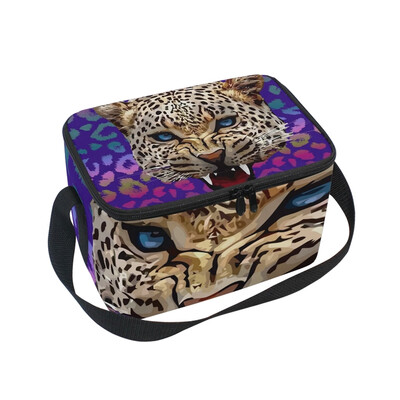 

ALAZA Lunch Box 3D Leopard Insulated Lunch Bag Large Cooler Tote Bagfor Men Women