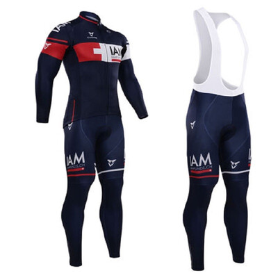 

Cycling jersey 2018 pro team IAM winter thermal fleece cycling clothing set ropa ciclismo invierno bike jersey bib pants kit