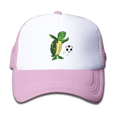 

Oyxinyu Cute Sea Turtle Playing Soccer Mesh Baseball Caps Children Adjustable Hip Hop Hat for Boy Girl