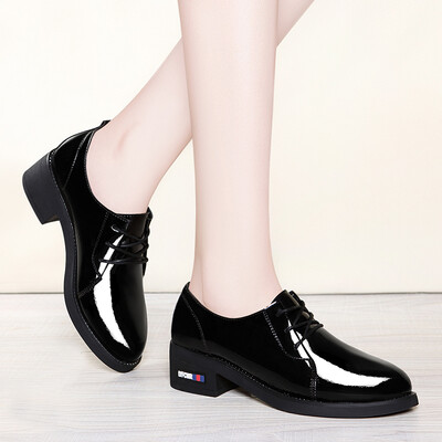 

Lycra Kington LAIKAJINDUN Korean version of the round head with low-cut retro thick with single shoes 6561 black 35