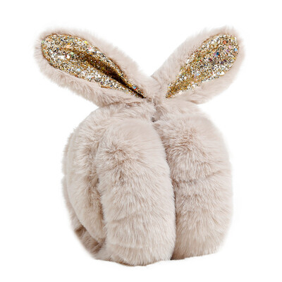 

Womens Winter Fashion Outdoor Earmuffs Cute Rabbit Ears Design Soft Plush Ear Warmer Warm Ear Protector Folding Ear Muff